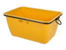 Mortelbak 200 liter met randversteviging geel