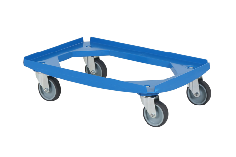Transportroller light 610x410mm 4 Lenkr. verz. blau ral5015