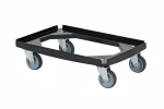 Onderstel light 610x410mm 4 zwenkw. gegalv. zwart