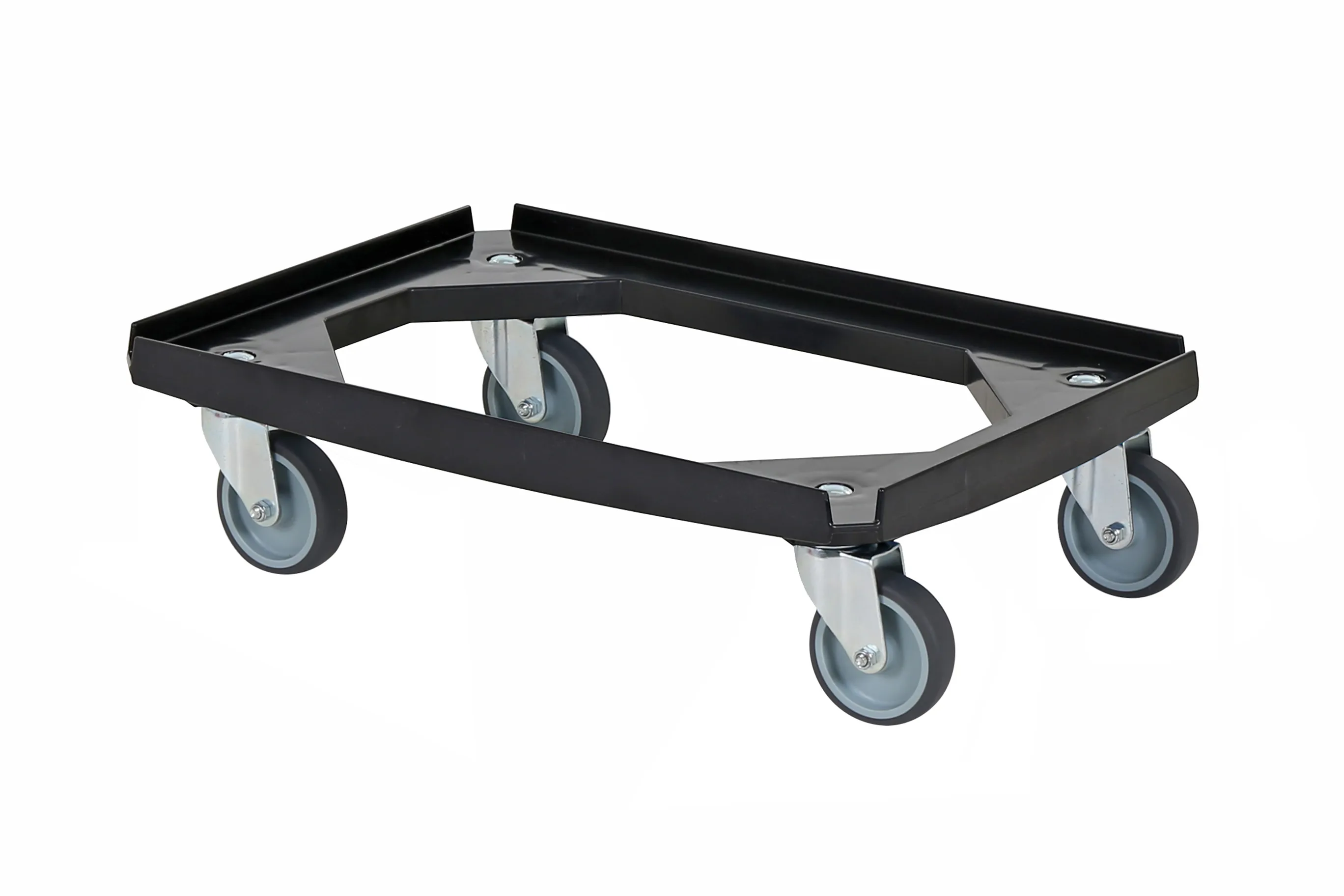 Plastic trolley (620 x 420 x 167 mm) - zwart - Transoplast