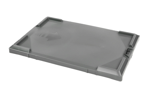 Couvercle pour caisses empilables embo&icirc;tables&nbsp;- 600 x 400 mm - Gris