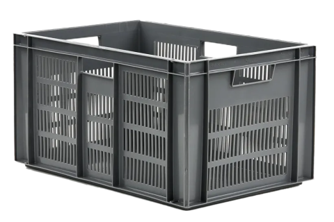 Euronorm stacking crate - 600 x 400 x H 318 mm - grey