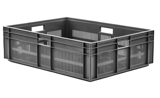 Euronorm stacking crate - 800 x 600 x H 235 mm - grey