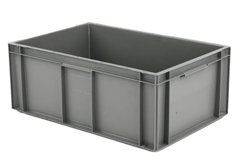 Euronorm stacking bin - 600 x 400 x H 235 mm - grey - closed