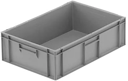 Euronorm stacking bin - 600 x 400 x H 175 mm - grey - closed