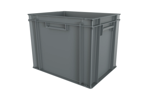 Euronorm stacking bin - 400 x 300 x H 319 mm - grey - closed