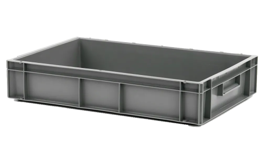 Euronorm stacking bin - 600 x 400 x H 118 mm - grey - closed