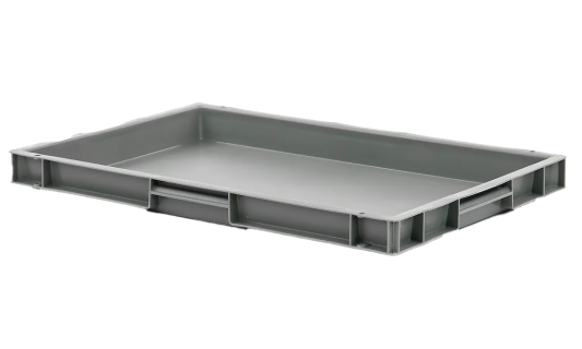 Euronorm stacking bin - 600 x 400 x H 50 mm - grey - closed