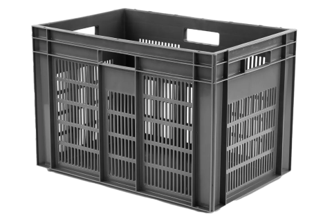 Euronorm stacking crate - 600 x 400 x H 412 mm - grey
