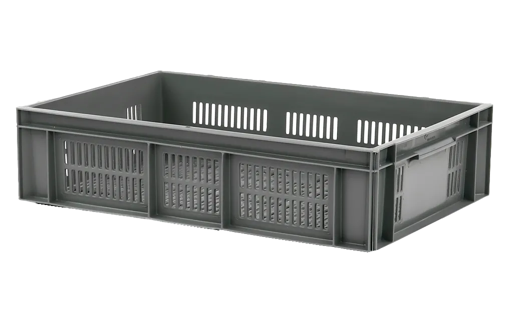 Stapelkiste Euronorm - 600 x 400 x H 150 mm - Grau - Transoplast