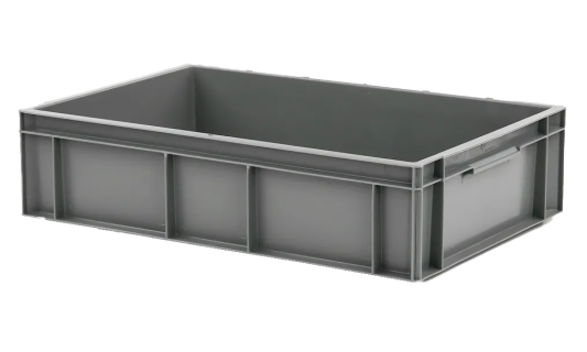 Euronorm stacking bin - 600 x 400 x H 150 mm - grey - closed