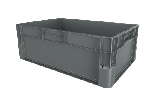 EuroClick stacking bin - 600 x 400 x H 220 mm - grey - closed