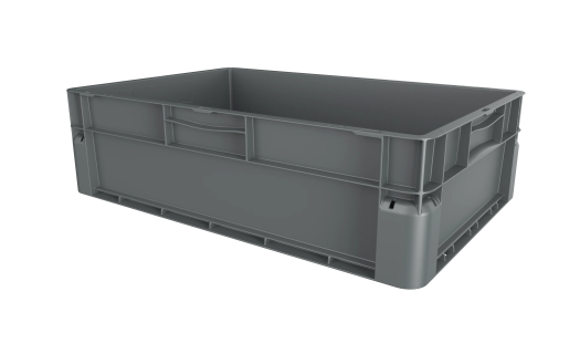 EuroClick stacking bin - 600 x 400 x H 175 mm - grey - closed