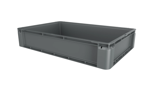 EuroClick stacking bin - 600 x 400 x H 120 mm - grey - closed
