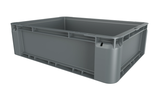 EuroClick stacking bin - 400 x 300 x H 120 mm - grey - closed