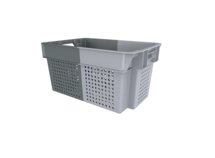 Stacking nestable crate Euronorm - 600 x 400 x H 300 mm - grey