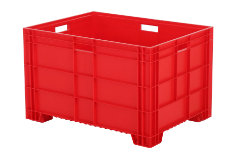 Stapelbehälter 800x600xH500mm geschl. 4 Füße 4 OH rot