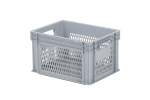 Stapelkrat LIGHT - 400 x 300 x H 240 mm - geheel geperforeerd - grijs