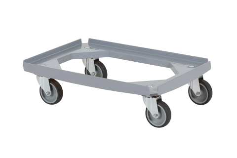 Transportroller light 610x410mm 4 Lenkr. verz. grau
