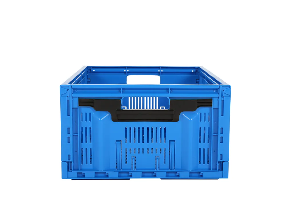 Folding crate - 600 x 400 x H 233 mm - blue - Transoplastshop