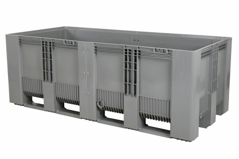 XL-Format Palettenbox SB3 - 2180 x 1000 x H790 mm - 1150 Liter - DUO-verl&auml;ngerte Ausf&uuml;hrung - Grau (Ma&szlig;arbeit)