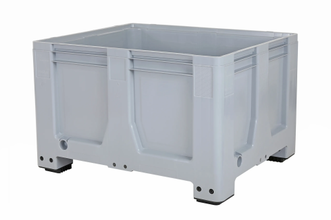 Pallet box MaxiLog - 1200 &times; 1000 mm - closed - 4 feet - grey