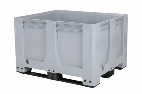 Pallet box MaxiLog - 1200 &times; 1000 mm - closed - 3 runners - grey