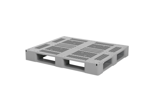 Industrial pallet D3-5 &ndash; 1200 x 1000 mm &ndash; with 5 runners - without rims &ndash; grey