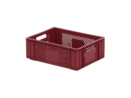 Stapelbak 400x300xH142mm geperf. 2 OH rood