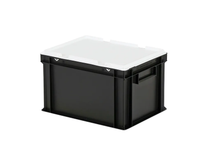 Combicolor dekselbak - 400 x 300 x H 250 mm (gladde bodem) - zwart-wit