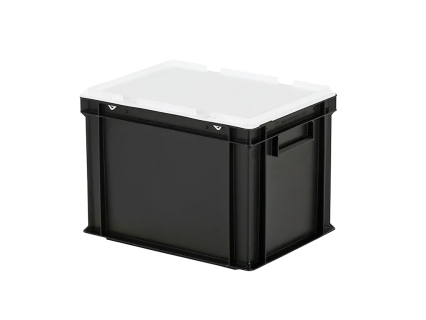 Combicolor dekselbak - 400 x 300 x H 295 mm (versterkte bodem) - zwart-wit