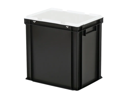Combicolor dekselbak - 400 x 300 x H 415 mm (versterkte bodem) - zwart-wit