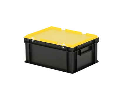 Combicolor dekselbak - 400 x 300 x H 190 mm (gladde bodem) - zwart-geel
