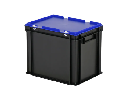 Combicolor dekselbak - 400 x 300 x H 335 mm (versterkte bodem) - zwart-blauw