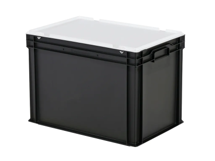 Combicolor dekselbak - 600 x 400 x H 439 mm (versterkte bodem) - zwart-wit