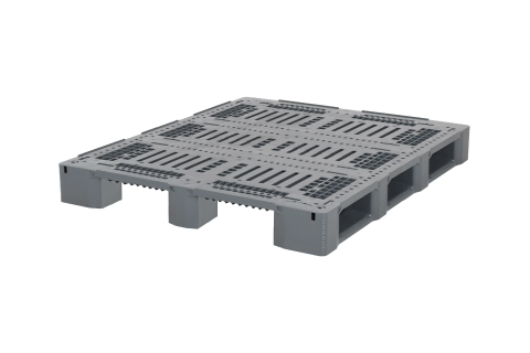 Kunststof pallet - E3-5-DUO ECO - 1400 x 1200 mm (met randen - 2 sledes)
