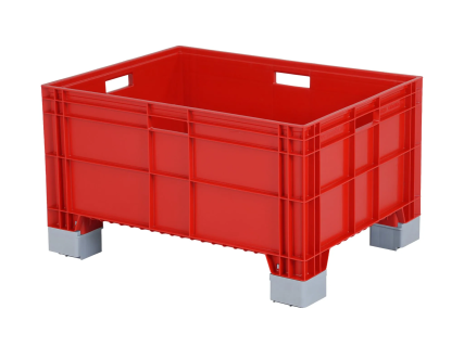 Stapelbeh&auml;lter Euronorm - 800 x 600 x H 460 mm - auf F&uuml;&szlig;en - Rot