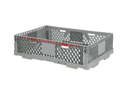 Pallet collar CC1-0 - foldable - 1200 x 800 x H 300 mm - without top rims - light grey