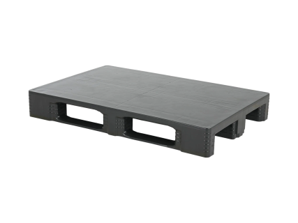 Europallet TC1 ECO - 1200x800 mm - zonder randen - 3 palletsledes - zwart