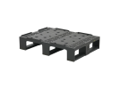 Halve Europallet D2-L - 800 x 600 mm - ESD versie - met randen 7 mm - 3 palletsledes overdwars - zwart