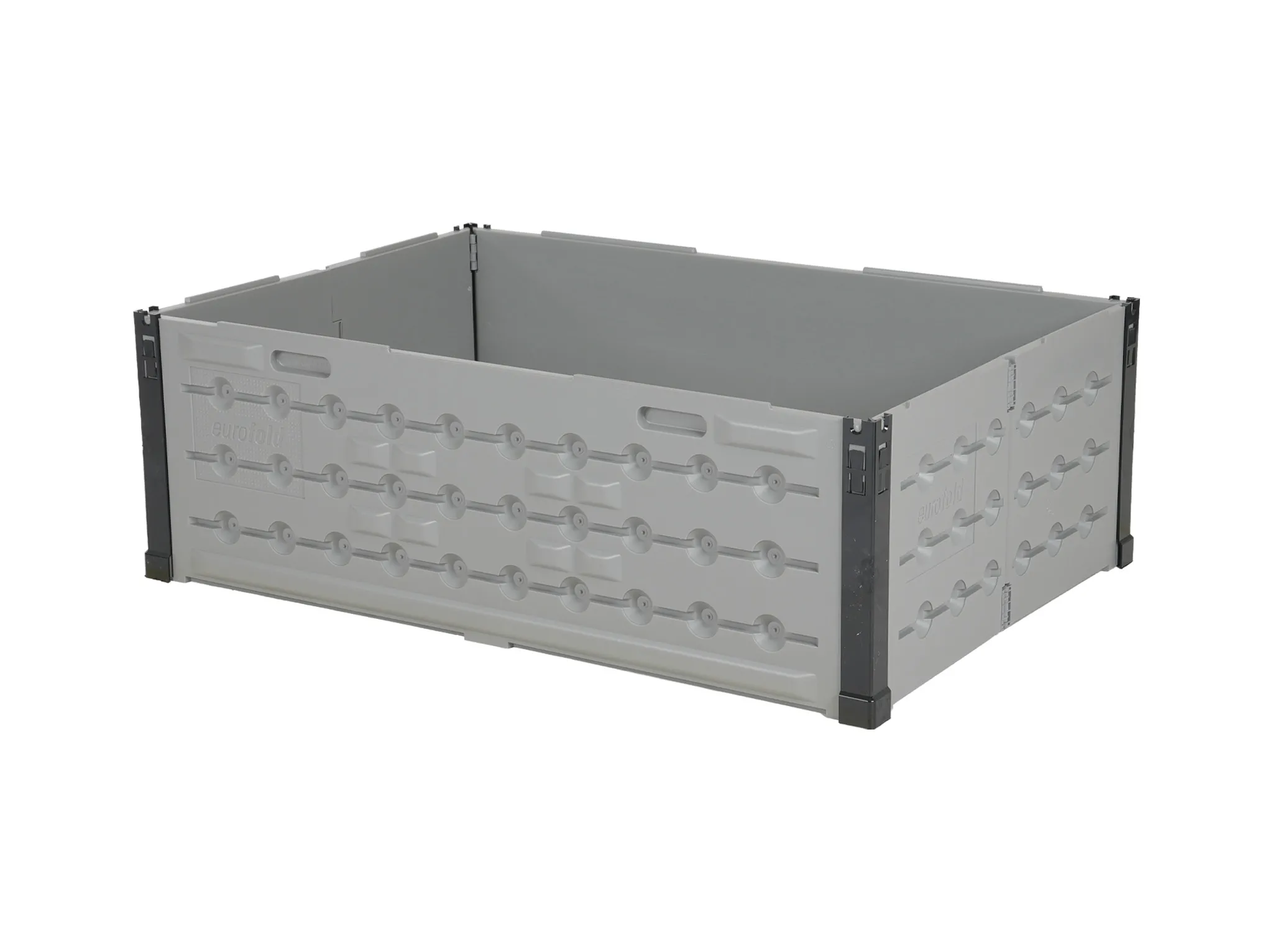 Pallet collar - foldable - 6 hinges - 1200 &times; 800 &times; H 400 mm - closed - grey