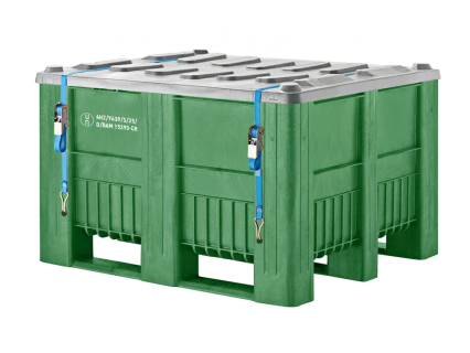 UN-zugelassene Palettenbox CB3 - 1200 &times; 1000 mm - UN-Code 4H2/Y - gr&uuml;n