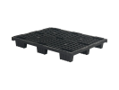 Exportpallet / Europallet 1210LB 1200x1000 mm - op 9 poten - met randen 5 mm - nestbaar - open palletdek - standaard regeneraat - zwart