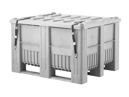 UN-zertifizierte Palettenbox CB3 - 1200 x 1000 mm - UN-Code 11H2/X - hellgrau
