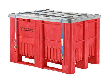 UN-zugelassene Palettenbox CB1 - 1200 &times; 800 mm - UN-Code 4H2/Y - rot