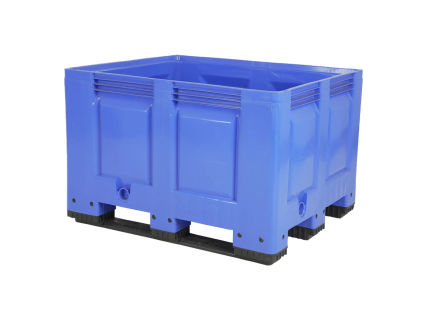 Palettenbox BIG BOX - 1200 &times; 1000 mm - geschlossen - 3 Kufen - hellblau