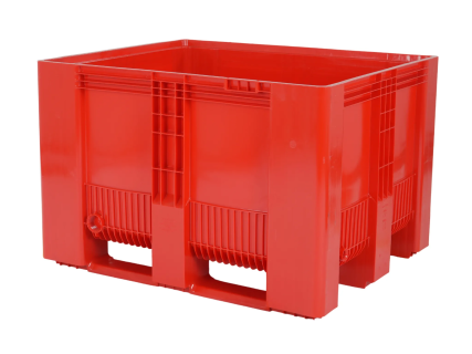 Palettenbox Typ SB3 - 1200x1000 mm - geschlossen - 3 Kufen - rot