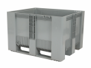 Palettenbox Typ SB3 - 1200x1000 mm - geschlossen - 3 Kufen - Hellgrau