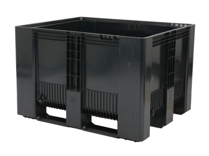 Palettenbox Typ SB3 - 1200x1000 mm - geschlossen - 3 Kufen - schwarz