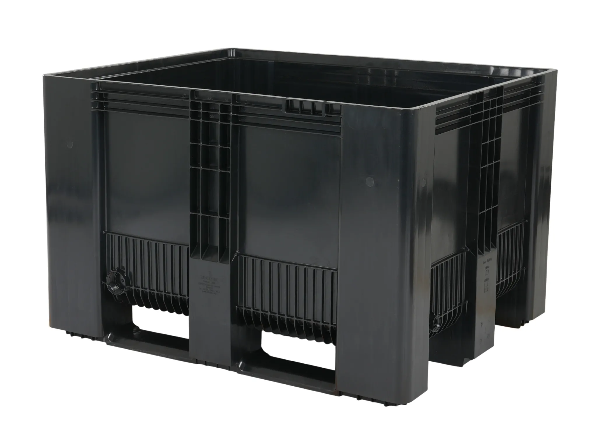 Pallet box type SB3 - 1200x1000 mm - closed - 3 runners - black